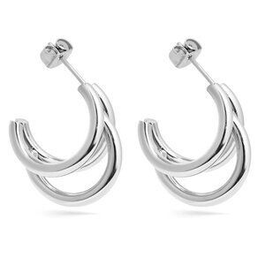 Silver Triple Hoop Earrings – Water & Tarnish-Resistant & Hypoallergenic Hoops